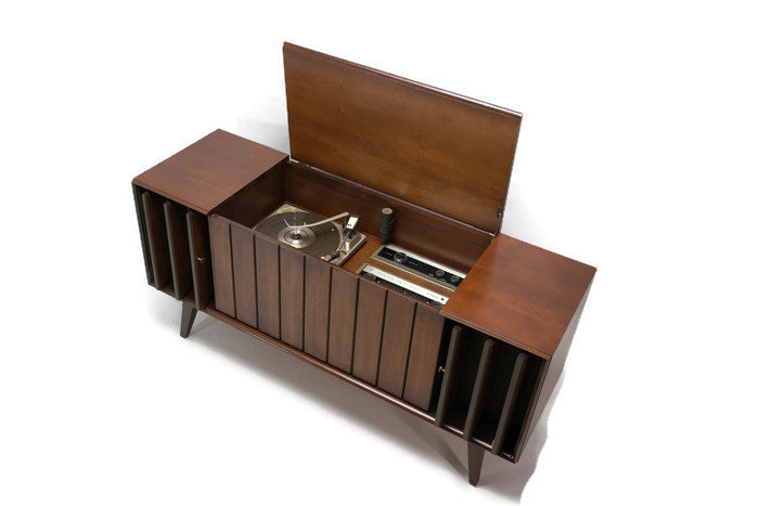 **SOLD OUT** 60's ZENITH LOUVER DOOR Mid Century Record Player Changer Stereo Console The Vintedge Co.