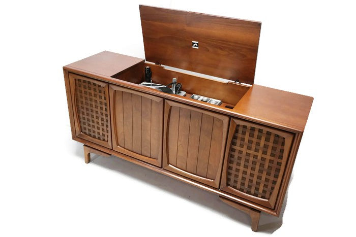 **SOLD OUT**  RCA Victor Victrola Mid Century Modern Stereo Console Record Player Changer AM FM  - Bluetooth The Vintedge Co.