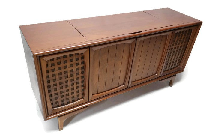 **SOLD OUT**  RCA Victor Victrola Mid Century Modern Stereo Console Record Player Changer AM FM  - Bluetooth The Vintedge Co.