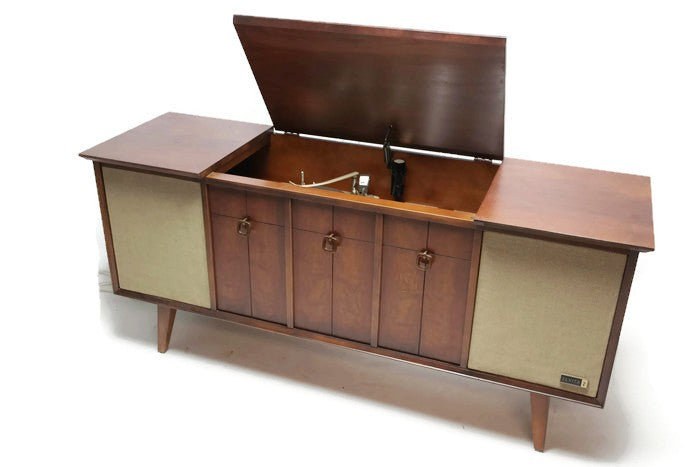 **SOLD OUT**  ZENITH Mid Century Modern Record Player Changer Stereo Console AM FM  - Bluetooth The Vintedge Co.