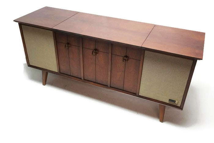 **SOLD OUT**  ZENITH Mid Century Modern Record Player Changer Stereo Console AM FM  - Bluetooth The Vintedge Co.