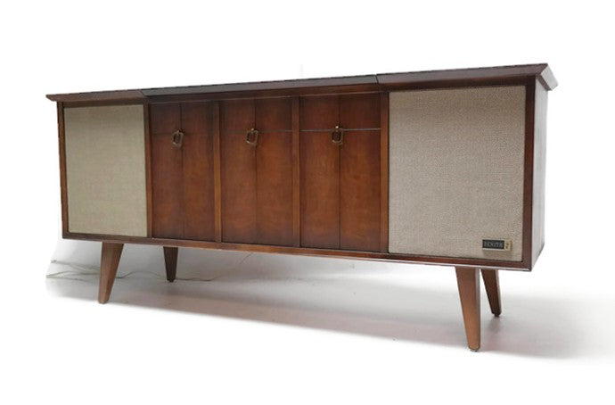 **SOLD OUT**  ZENITH Mid Century Modern Record Player Changer Stereo Console AM FM  - Bluetooth The Vintedge Co.