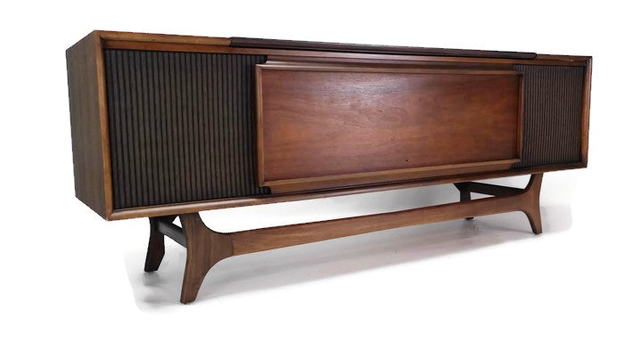 **SOLD OUT** GE Long and Low REEL-TO-REEL Tape & Record Tape Player Changer Stereo Console AM FM Tuner Bluetooth The Vintedge Co.