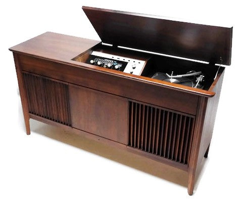 **SOLD OUT** PILOT Mid Century DELUXE Stereo Console Record Player Changer AM FM  - Bluetooth The Vintedge Co.