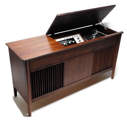 **SOLD OUT** PILOT Mid Century DELUXE Stereo Console Record Player Changer AM FM  - Bluetooth The Vintedge Co.