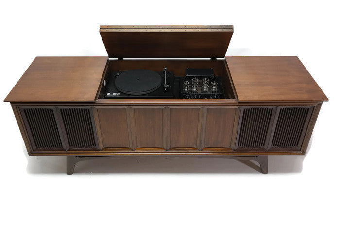 **SOLD OUT** The Vintedge Co™ - TURNTABLE READY SERIES™ - GE Stereo Cabinet Modern Turntable Record Player Console The Vintedge Co.