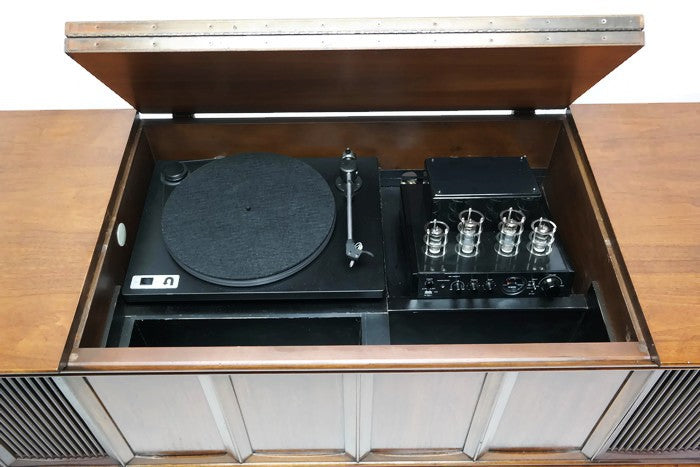 **SOLD OUT** The Vintedge Co™ - TURNTABLE READY SERIES™ - GE Stereo Cabinet Modern Turntable Record Player Console The Vintedge Co.