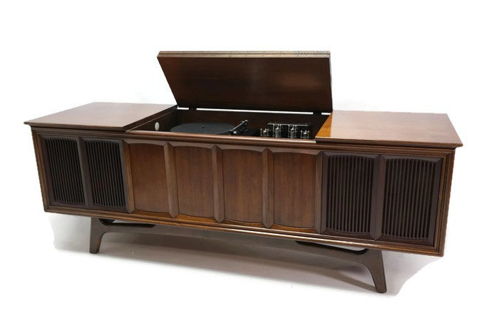 **SOLD OUT** The Vintedge Co™ - TURNTABLE READY SERIES™ - GE Stereo Cabinet Modern Turntable Record Player Console The Vintedge Co.