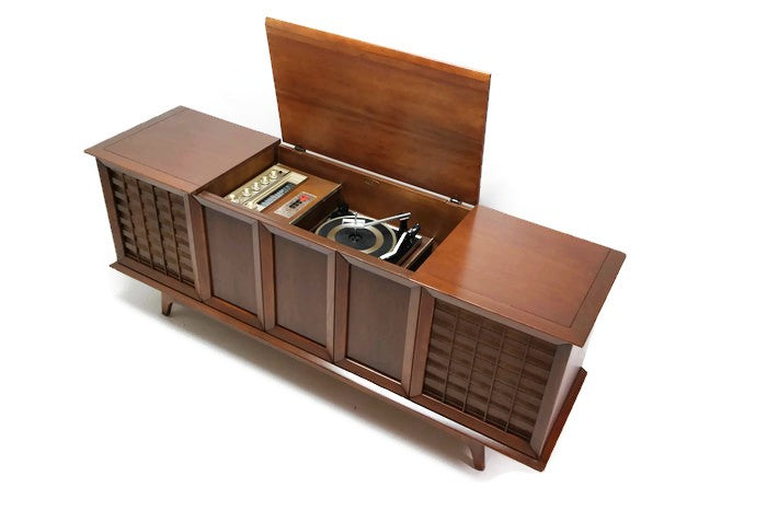 **SOLD OUT** SILVERTONE Mid Century Record Player Changer Stereo Console The Vintedge Co.