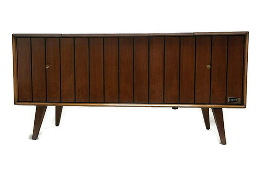 Zenith Stereo Console Louver doors Vintage Record Changer - AM/FM Tuner - Bluetooth The Vintedge Co.