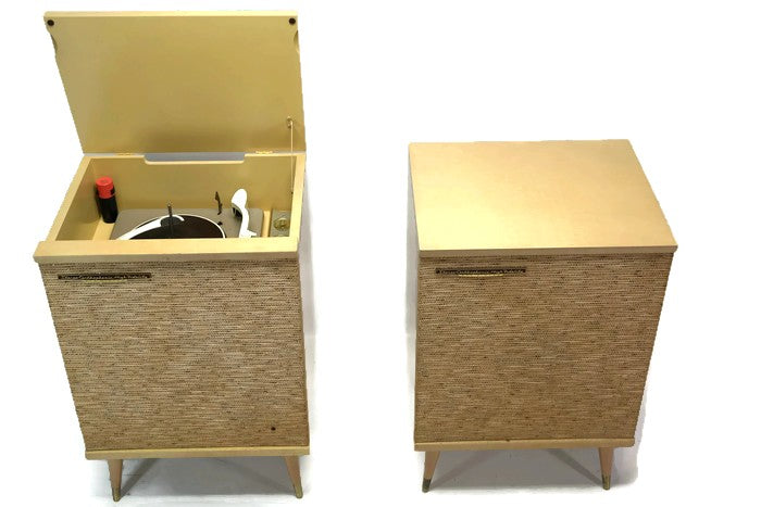 **SOLD OUT** RCA ORTHOPHONIC 2-Piece Blonde High Fidelity Record Player Changer + Speaker - Bluetooth The Vintedge Co.