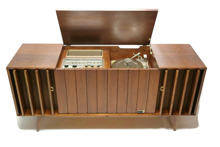 **SOLD OUT** 60s ZENITH DELUXE Louver Door HYBRID Record Player Changer Stereo Console The Vintedge Co.