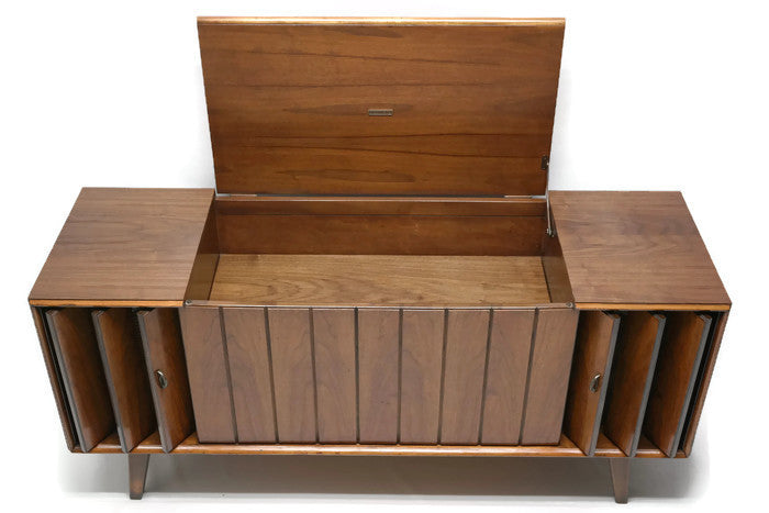 **SOLD OUT** VintedgeCo™ - TURNTABLE READY SERIES™ - Zenith Louver doors Console Cabinet & Speakers - UPGRADE Components AVAILABLE The Vintedge Co.
