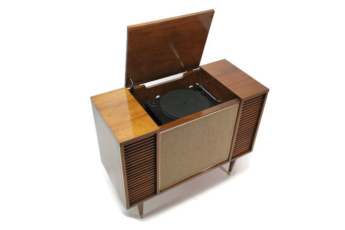 **SOLD OUT** The Vintedge Co™ - TURNTABLE READY SERIES Mid Century Record Player Stereo Cabinet Console FM Bluetooth The Vintedge Co.