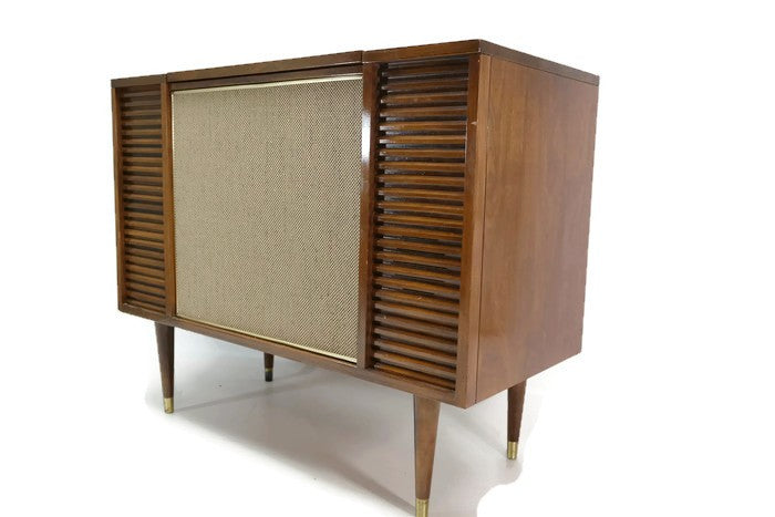 **SOLD OUT** The Vintedge Co™ - TURNTABLE READY SERIES Mid Century Record Player Stereo Cabinet Console FM Bluetooth The Vintedge Co.