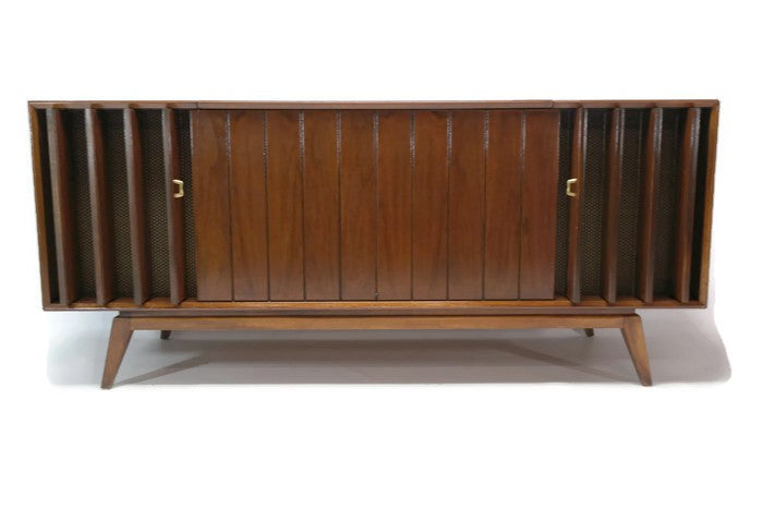 **SOLD OUT**  ZENITH DELUXE Louver Door Record Player Changer Stereo Console AM FM Bluetooth The Vintedge Co.