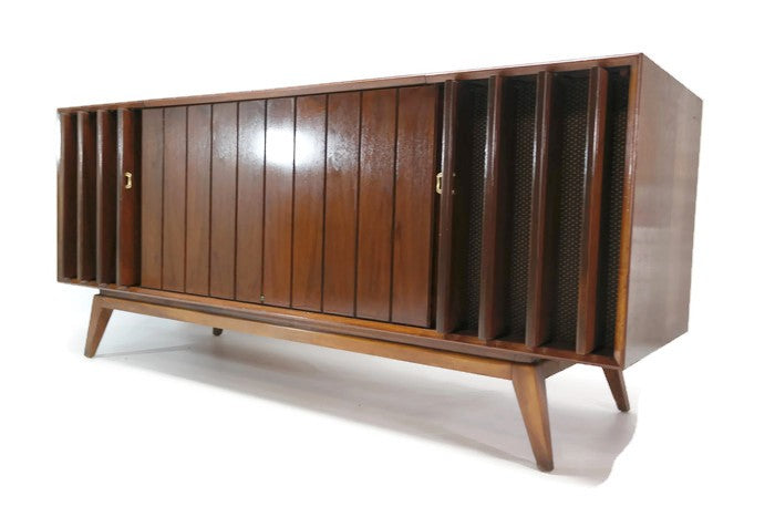 **SOLD OUT**  ZENITH DELUXE Louver Door Record Player Changer Stereo Console AM FM Bluetooth The Vintedge Co.