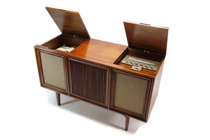 **SOLD OUT**  MOTOROLA 3-Channel Mid Century Record Player Changer Stereo Console The Vintedge Co.