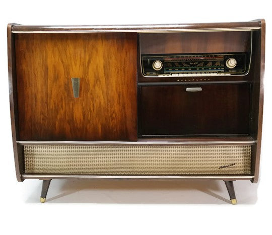 **SOLD OUT** BLAUPUNKT ARKANSAS Mid Century Record Changer Player Stereo Console w/Whiskey Bar The Vintedge Co.