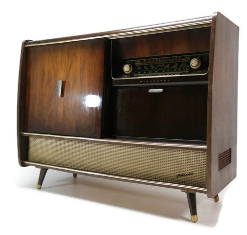 **SOLD OUT** BLAUPUNKT ARKANSAS Mid Century Record Changer Player Stereo Console w/Whiskey Bar The Vintedge Co.