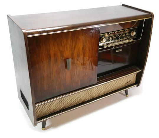 **SOLD OUT** BLAUPUNKT ARKANSAS Mid Century Record Changer Player Stereo Console w/Whiskey Bar The Vintedge Co.