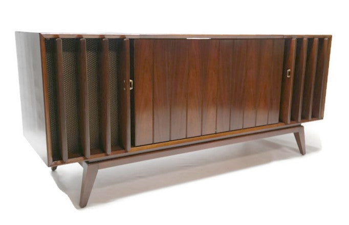 **SOLD OUT**  ZENITH DELUXE Louver Door Record Player Changer Stereo Console AM FM Bluetooth The Vintedge Co.