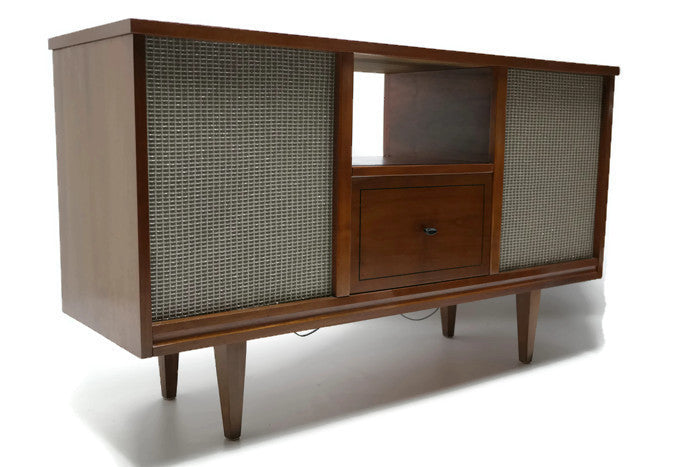 **SOLD OUT** VintedgeCo™ - TURNTABLE READY SERIES™ - Curtis Mathis Console Cabinet & Speakers - UPGRADE Components AVAILABLE The Vintedge Co.