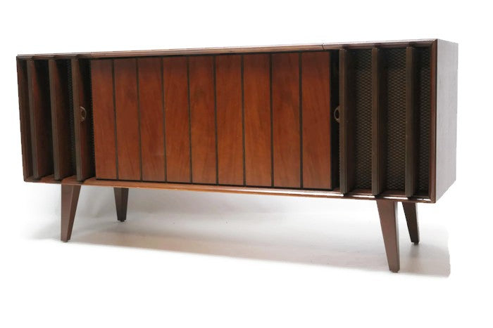 **SOLD OUT**  ZENITH Mid Century Louver Door Record Player Changer Stereo Console The Vintedge Co.