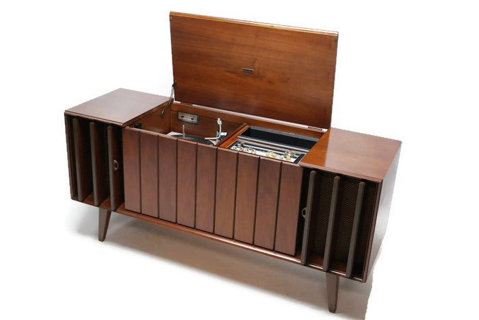 **SOLD OUT**  ZENITH Mid Century Louver Door Record Player Changer Stereo Console The Vintedge Co.