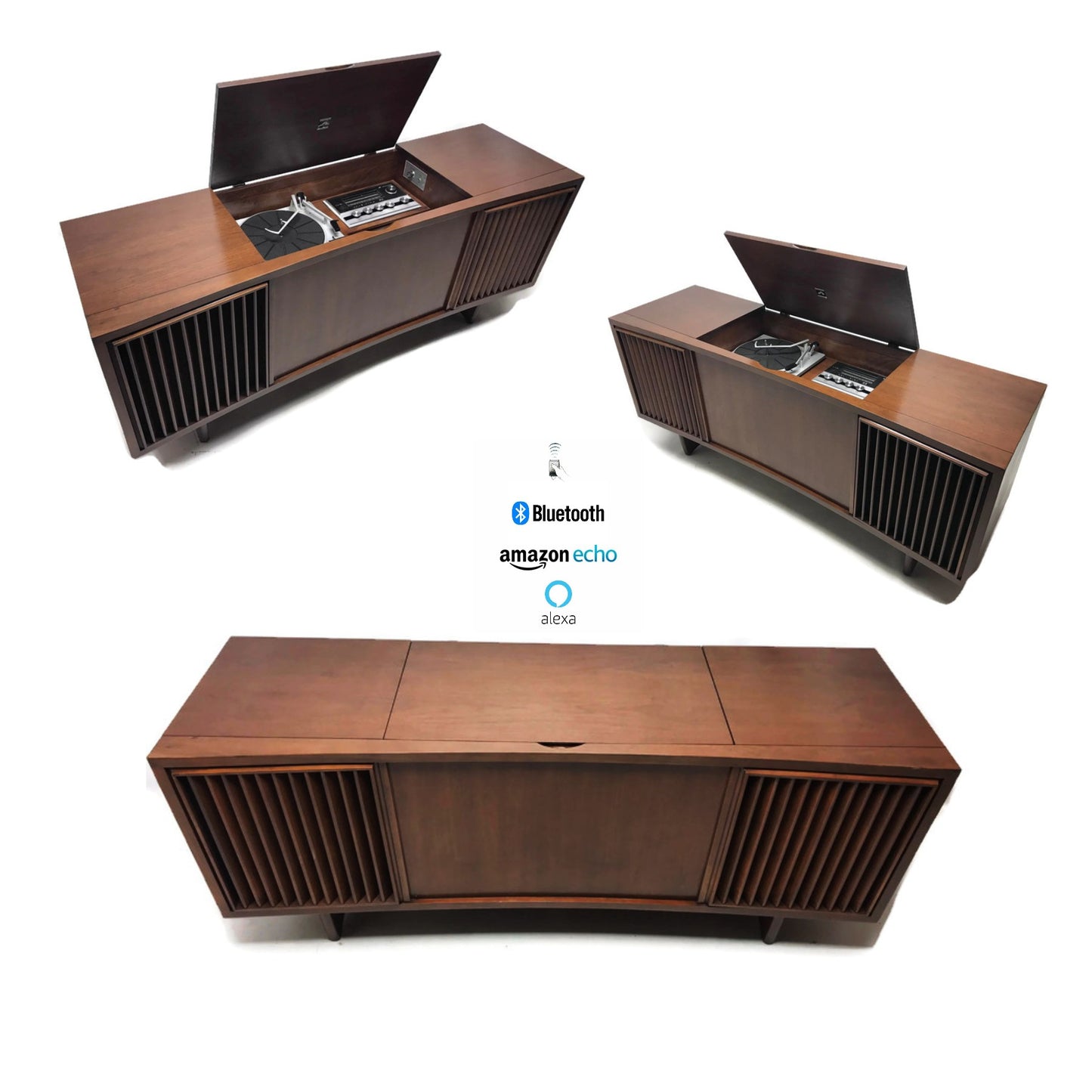 **SOLD OUT** RCA Mid Century Curved Front Record Player Changer Stereo Console - Bluetooth The Vintedge Co.