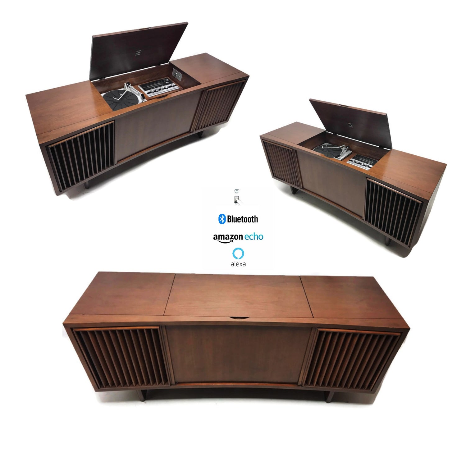**SOLD OUT** RCA Mid Century Curved Front Record Player Changer Stereo Console - Bluetooth The Vintedge Co.
