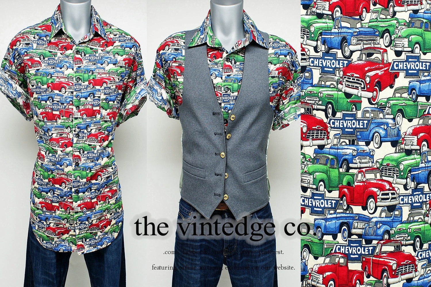 SOLD | 40s 50s 60s Retro Greaser Trucks Cars Shirt  XXL The Vintedge Co.