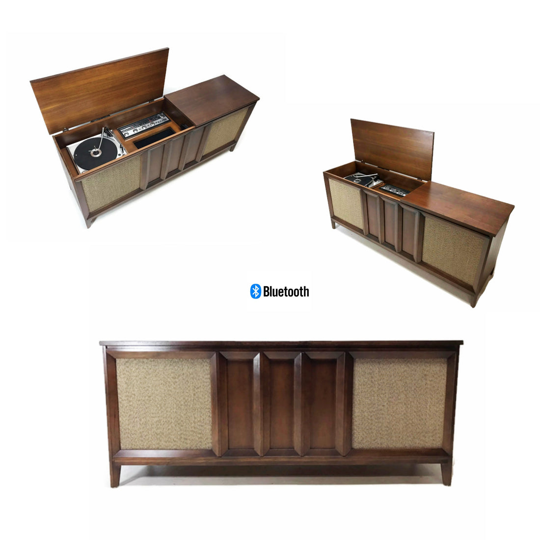 The Vintedge Co™ - PHILCO Long and Low Vintage Record Player Changer Stereo Console - Bluetooth