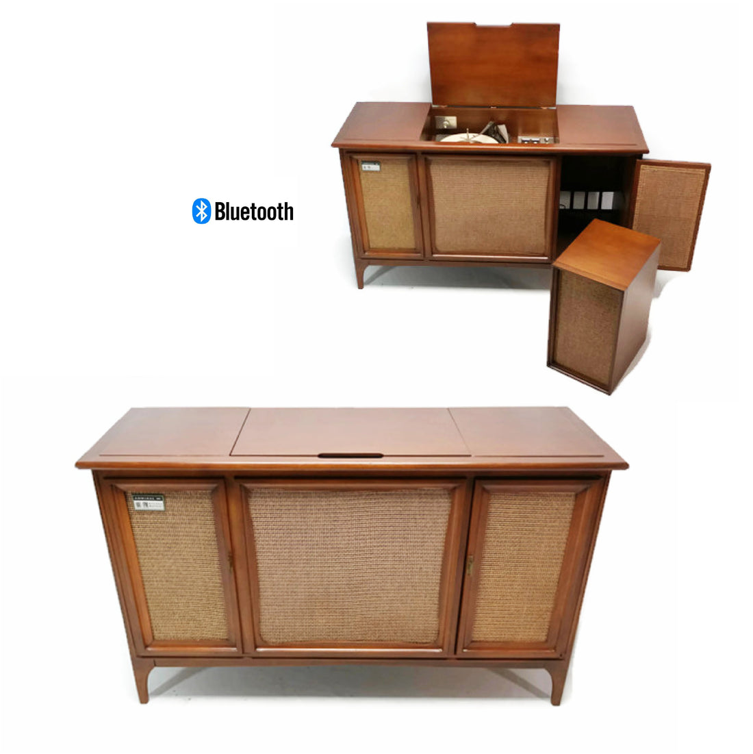 The Vintedge Co™ - ADMIRAL Mid Century Record Player Changer Stereo Console - Bluetooth