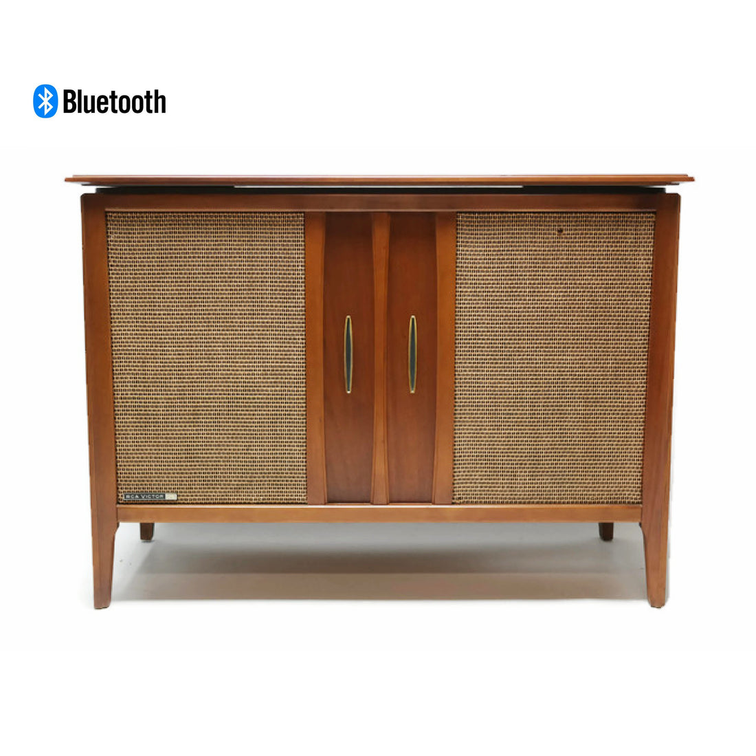The Vintedge Co™ - RCA VICTOR Mid Century Stereo Console Record Player Changer AM FM Bluetooth