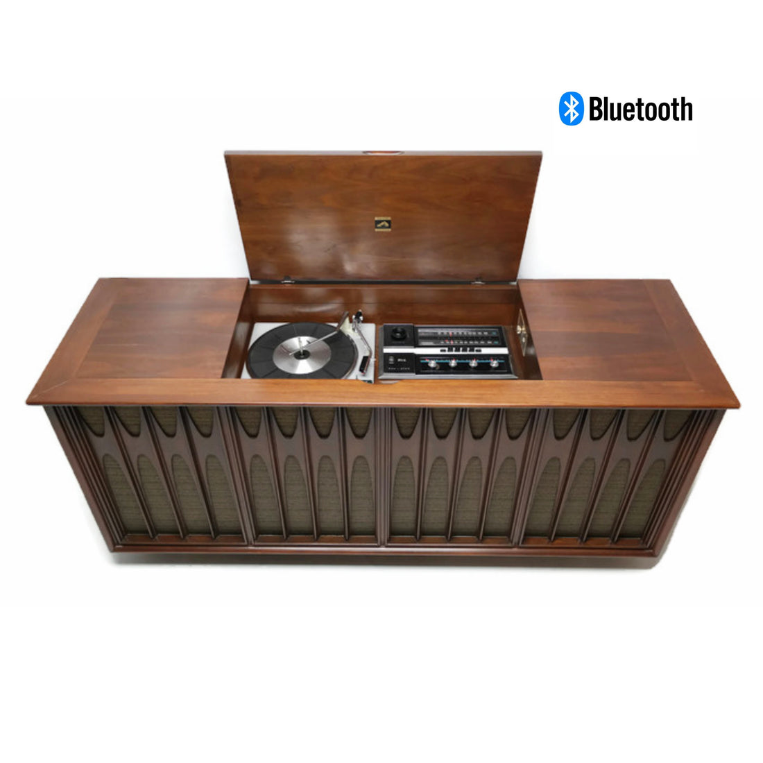The Vintedge Co™ - RCA BRASILIA/COFFEY Mid Century Record Player Changer AM|FM Stereo Console - Bluetooth