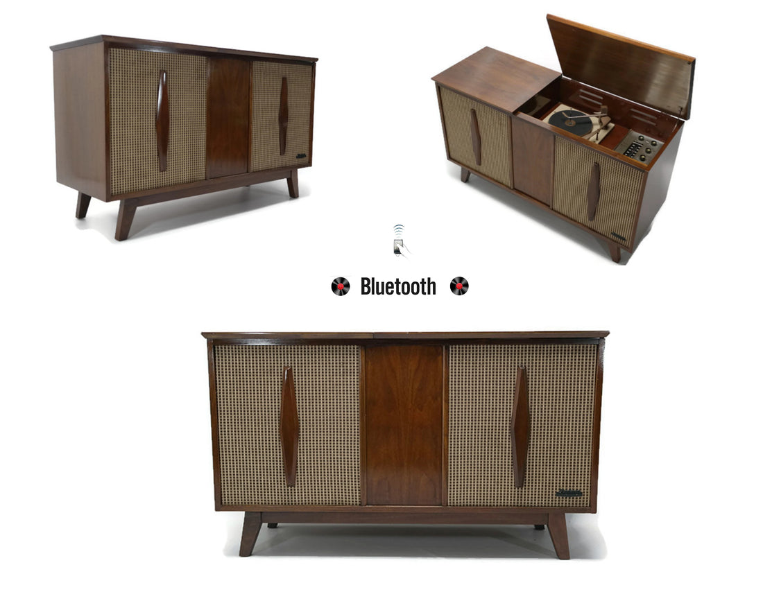 The Vintedge Co™ - EMERSON Mid Century Modern Record Player Changer Stereo Console