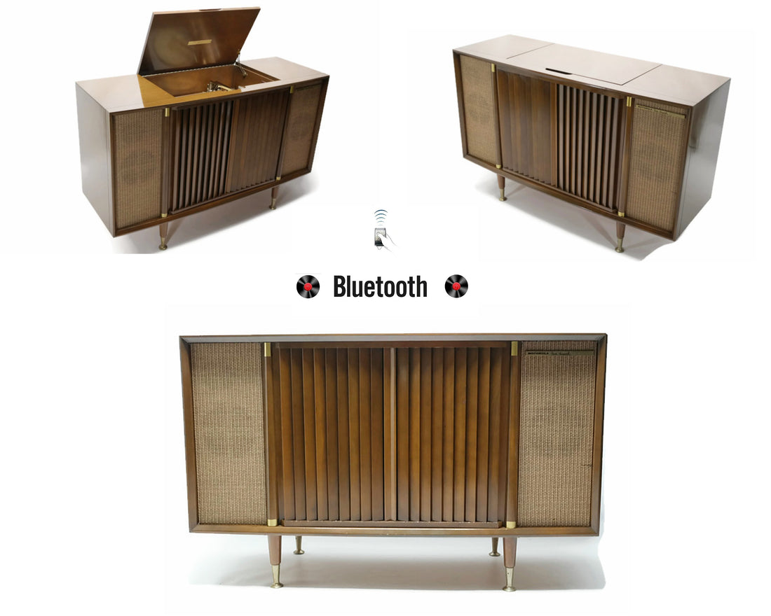 The Vintedge Co™ - MOTOROLA 3-Channel Mid Century Record Player Changer Stereo Console