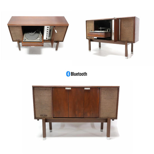 The Vintedge Co™ - VOICE OF MUSIC 60's Record Player Changer Stereo Console Wall Table or Stand Cabinet - Bluetooth