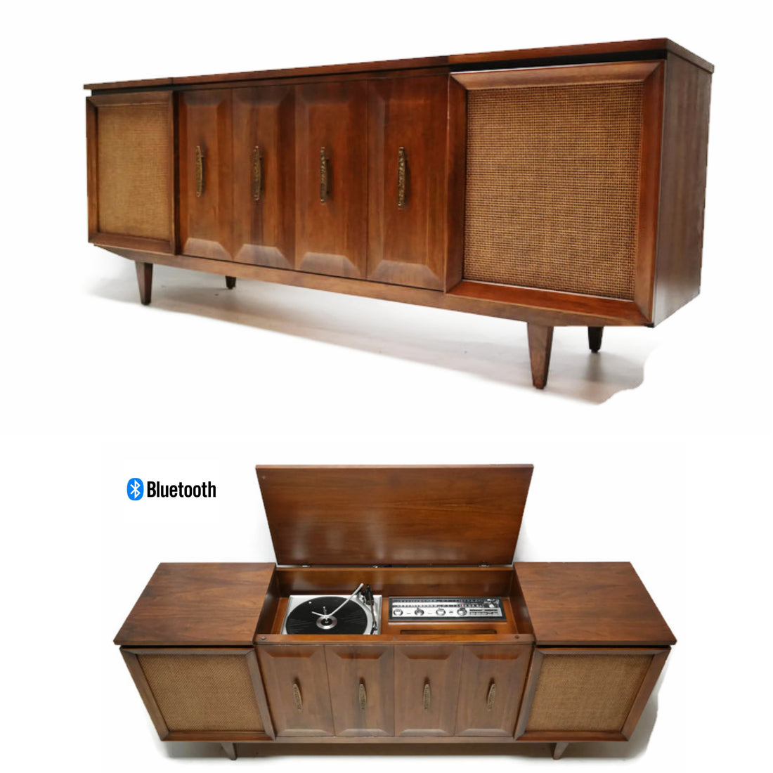The Vintedge Co™ - PHILCO Mid Century Vintage Record Player Changer Stereo Console - Bluetooth