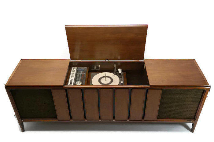 The Vintedge Co™ - ADMIRAL Long and Low Stereo Console AM/FM Tuner Record Player Changer