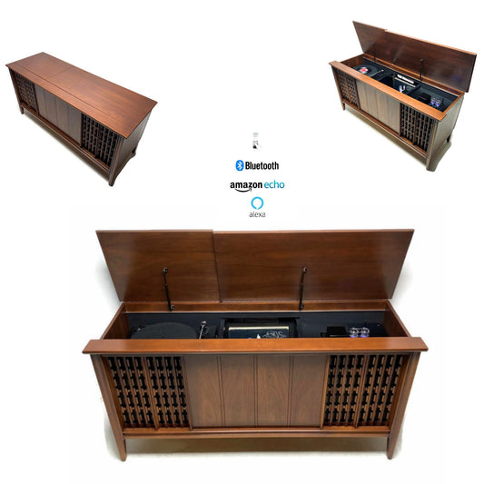 The Vintedge Co™ - PHILLIP 50s 60s Modern Turntable Record Player Stereo Console Bluetooth Alexa USB