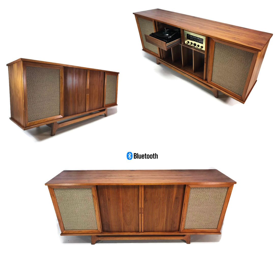 The Vintedge Co™ - CURTIS MATHES DELUXE Door Record Player Changer Stereo Console AM FM Bluetooth