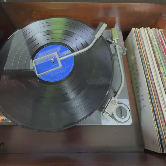 GE General Electric Mid Century Long and Low Stereo Console Record Player Changer AM FM Bluetooth (Copy)