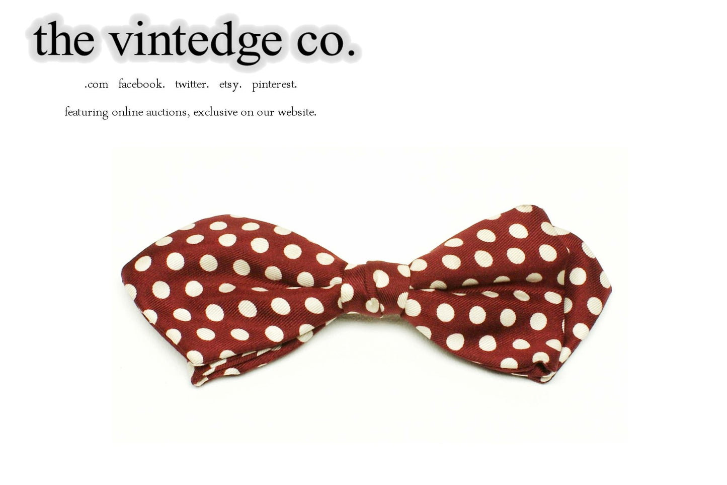 SOLD | 50s 60s Rockabilly Maroon Dots Bow Neck Tie The Vintedge Co.