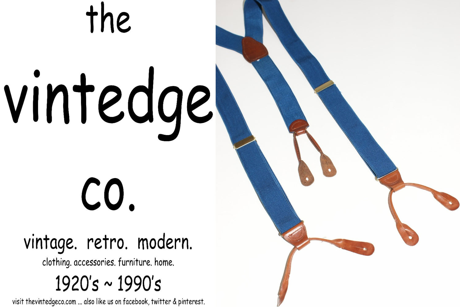 SOLD | Rockabilly Hipster Mod Blue Suspender Braces The Vintedge Co.