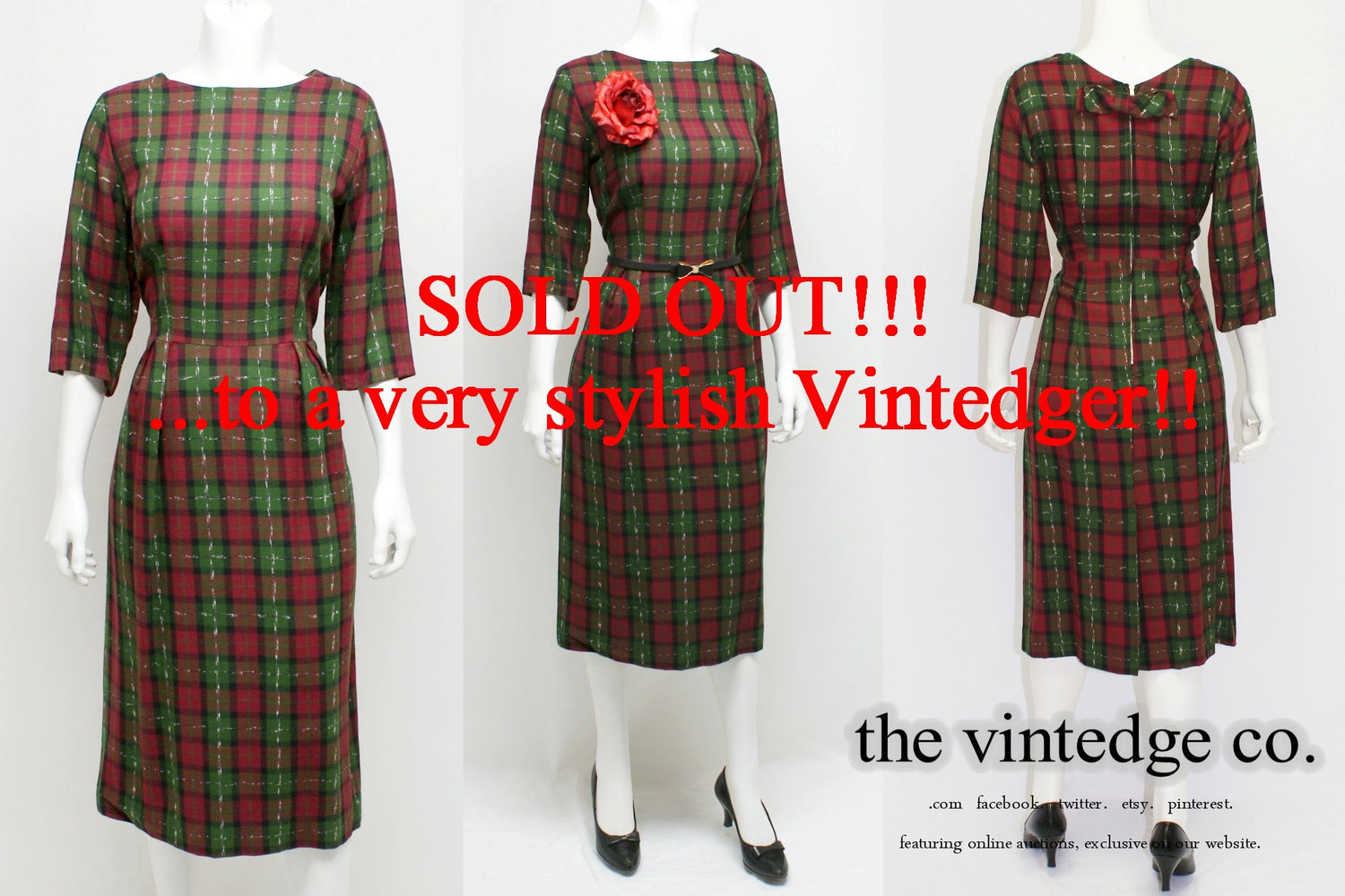 SOLD - 1950's Plaid Dress The Vintedge Co.