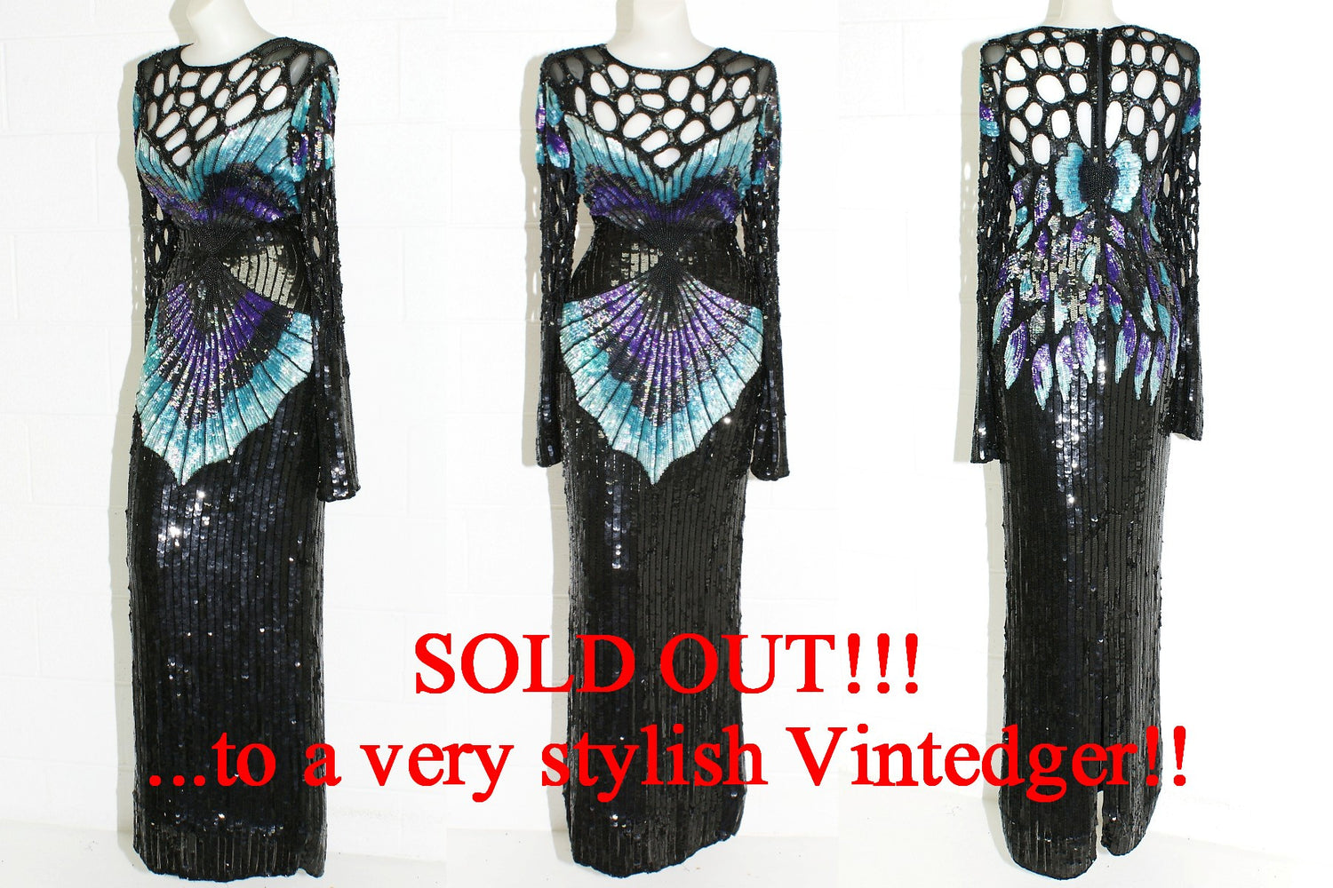 SOLD - Vintage Bead Sequin Dress The Vintedge Co.