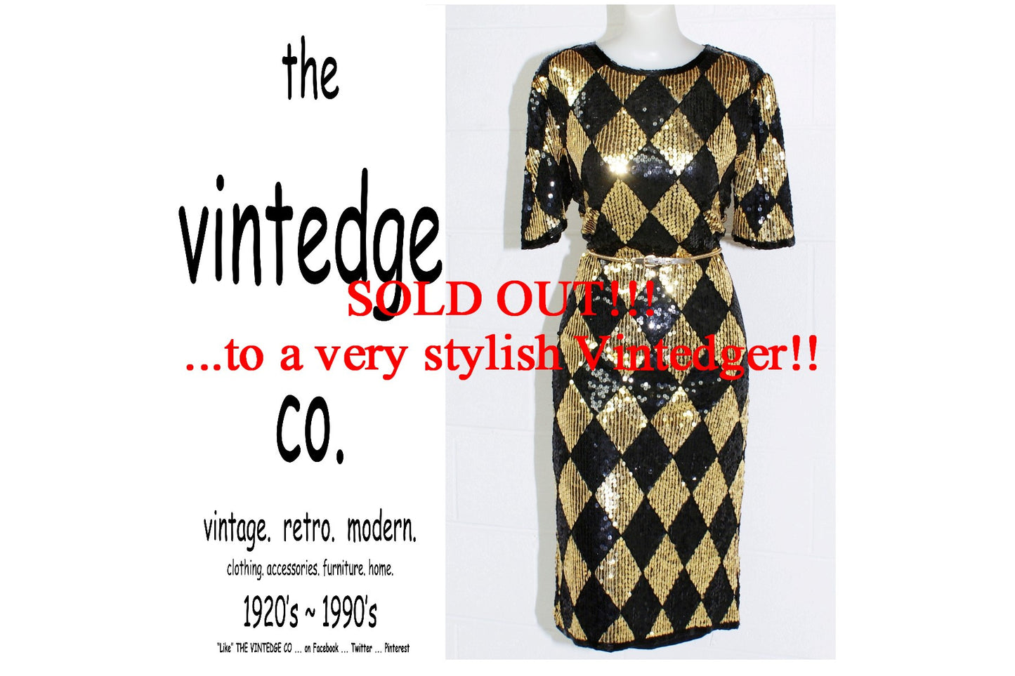 SOLD - Vintage Bead Sequin Dress The Vintedge Co.