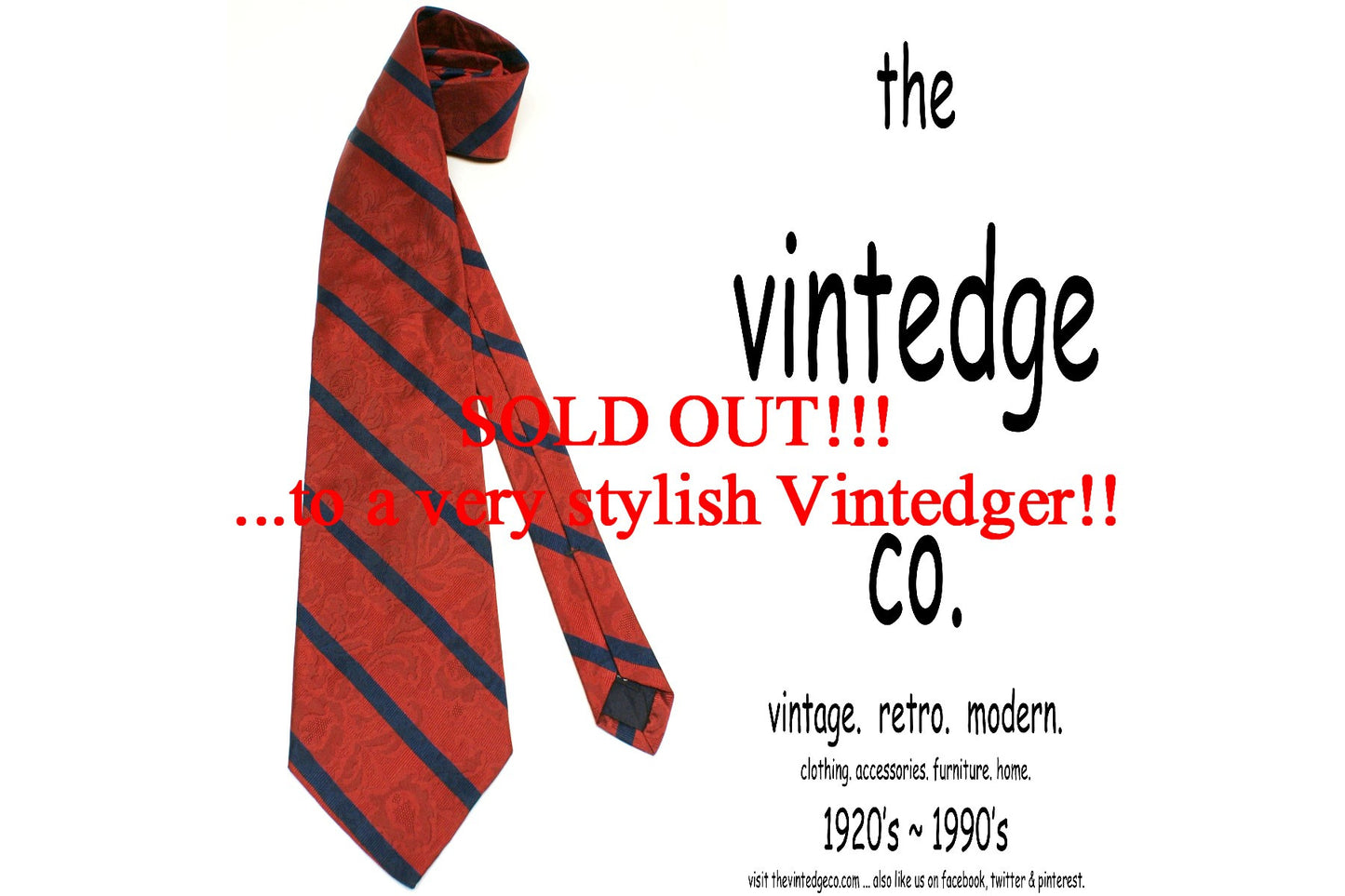 SOLD - Mens Silk Tie The Vintedge Co.